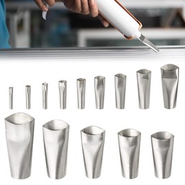 NEERIX 14 Piece Stainless Steel Nozzles, Sealing Finisher Sealing Nozzle Applicator, Caulk Nozzle, Universal Integrated Rubber Nozzle Tool Kit, for Kitchen, Bathroom, Window, Sink