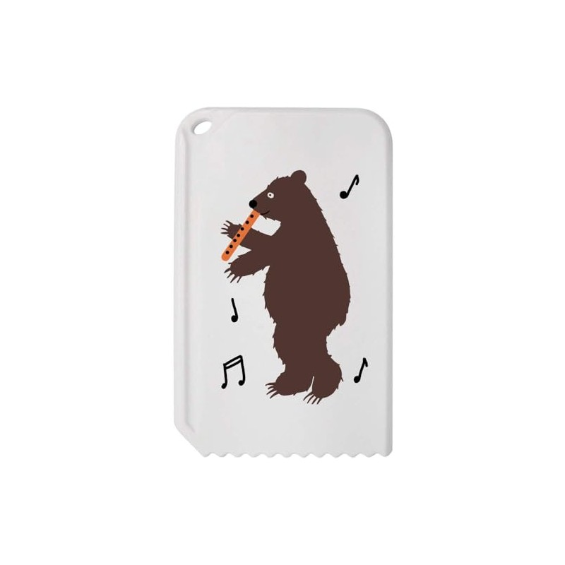 Azeeda 'Flute Playing Grizzly Bear' Plastic Ice Scraper (IC00036452)