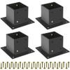 4×4 Post Base 4 Pcs,Deck Post Brackets,Inner Size 3.5"x3.5" Thick