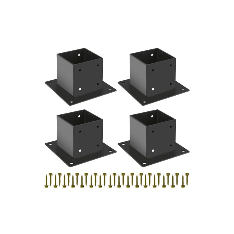 4×4 Post Base 4 Pcs,Deck Post Brackets,Inner Size 3.5"x3.5" Thick