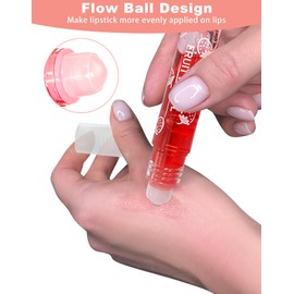 NebulaGlam Fruity Moisturising Lip Oil, 4 Sticks Lip Gloss Moisturising Lip Gloss, Colourless Roll On Lip Glow Oil Transparent Lip Care Tools