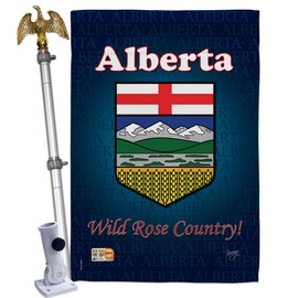 Alberta House Flag Eagle Set Regional Canada Provinces Canadian Territories Region Country Particular Area Small Decorative Gift Yard Banner Double-Sided Made In USA 28 X 40