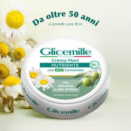 Glicemille Nourishing Hand Cream with Organic Chamomile and Glycerin 100 ml, 3.3 Fl Oz made in Italy [italian import]