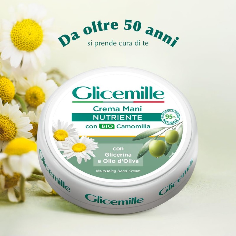 Glicemille Nourishing Hand Cream with Organic Chamomile and Glycerin 100