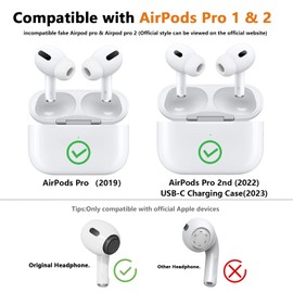 Pohgelan Compatible with AirPods Pro 2nd/1st Generation Memory Foam Replacement Ear Tips,with Noise Reduction Hole & Built-in dust Guard Screen,for USB-C Charging Case with Cleaner kit -Black