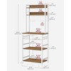 VASAGLE Bakers Rack with Power Outlet, Microwave Stand, Kitchen Tall