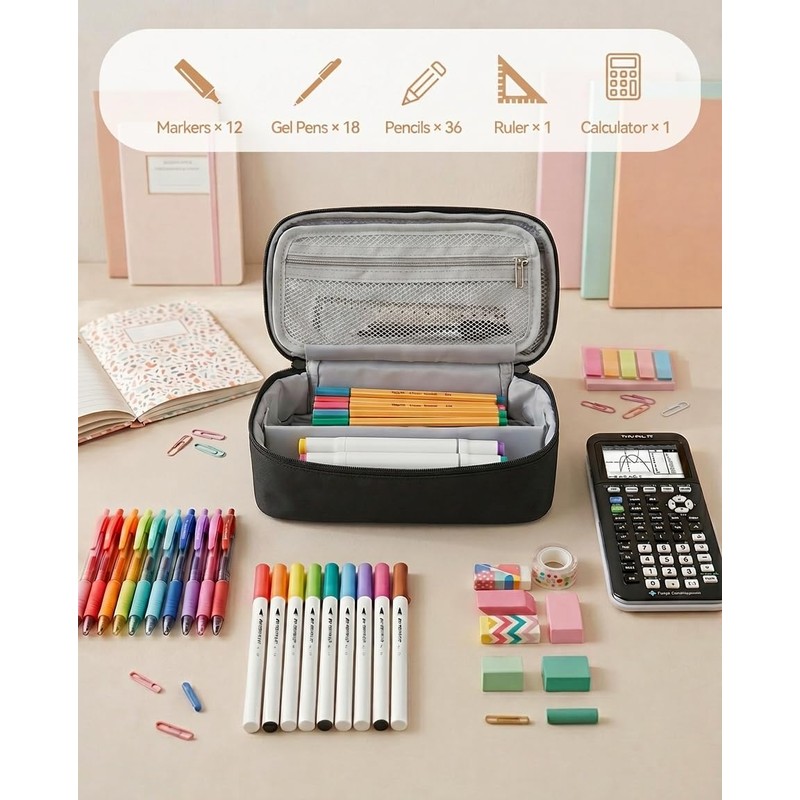 Fmeida Structured Pencil Case Pouch for Boys Back to School