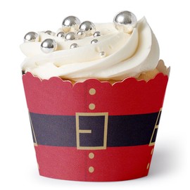 Big Dot of Happiness Jolly Santa Claus - Christmas Party Decorations - Party Cupcake Wrappers - Set of 12