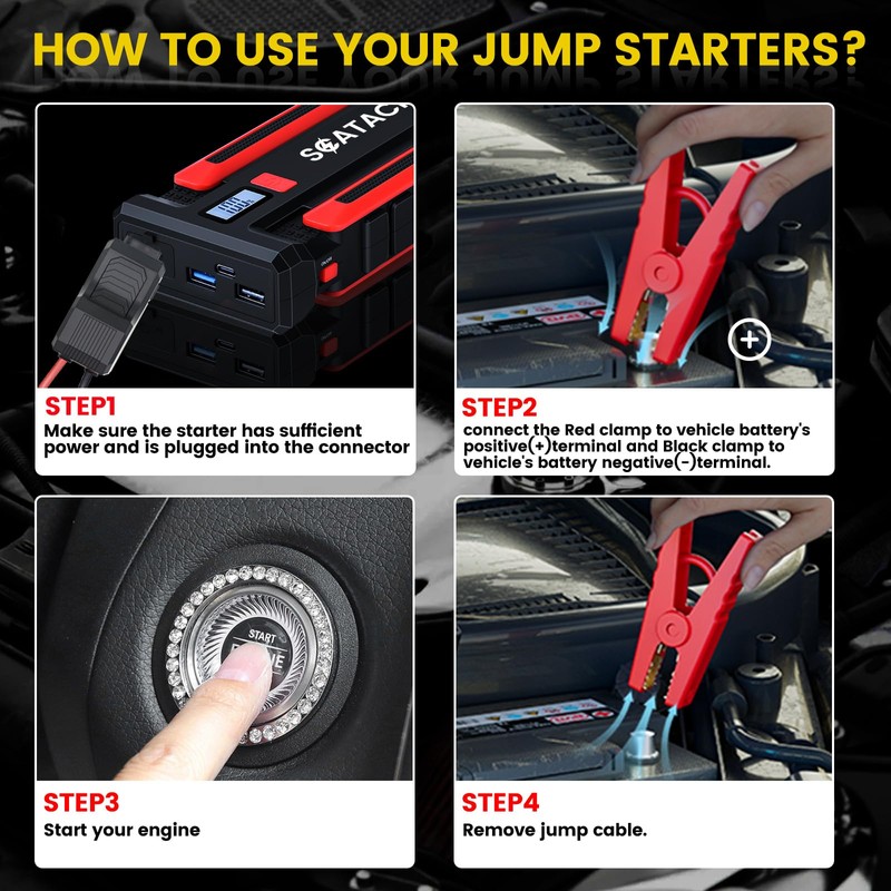 Scatach 6000A Car Battery Jump Starter,12V Car Jumper Starter Battery