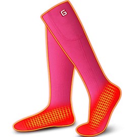 Rabbitroom Women Heated Socks,Rechargeable Battery Powered Electric Heating Socks,Winter Warm Novelty Insulated Foot Warmers Socks for Lounging Hunting Camping Skiing Sports Indoor Outdoor