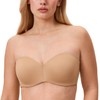DELIMIRA Women's Strapless Bra Unlined Underwire Minimizer Plus Size Support