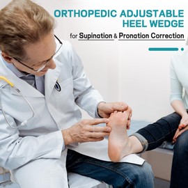 3Layers Adjustable Orthopedic Heel Wedge Inserts,Upgrade Poron Heel Pads Inserts,Max Anti-Shock Heel Cushion for Supination,Pronation Correction,Bow Legs, Knee Pain, Foot Alignment.