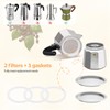 Mogrecha Moka Pot 2 Pcs Filter with 3 Pcs Silicone