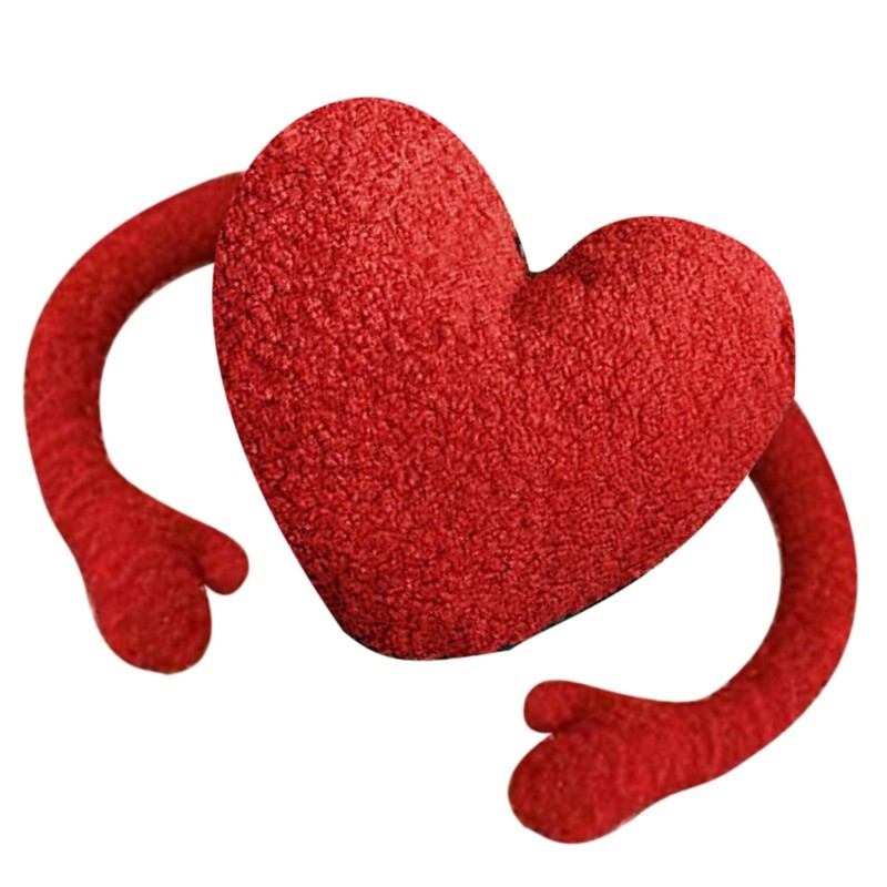 Red Heart Pillow Cartoon Plush Soft Comfortable Heart Shaped Pillow