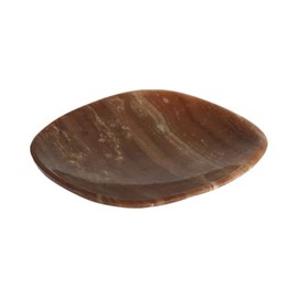 NKlaus Onyx Bowl Brown 16.5 x 13.5 cm - Natural Stone Decorative Bowl for Storing Jewellery, Healing Stones & Incense Handmade & Elegant Grained 16614