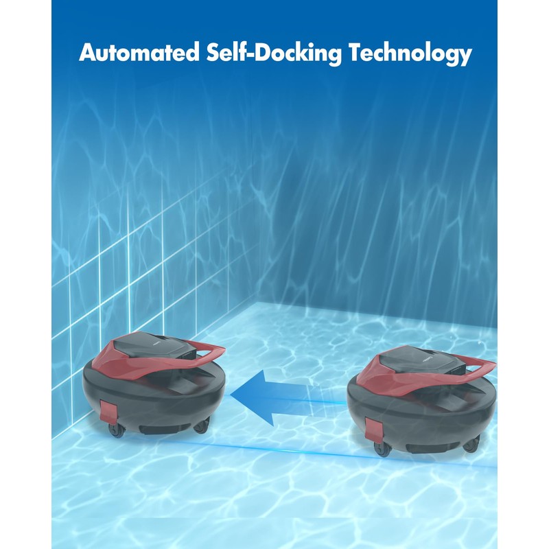 Cordless Robotic Pool Cleaner for Flat Bottom Pools - 90Min