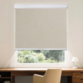 SILKVERSE Roller Window Shades Free-Stop Cordless Blackout Blinds, Thermal Insulated Pull Down Shades for Windows, UV Protection Fabric Roller Blinds for Home Office (45.5" Wx72 H, Ivory)
