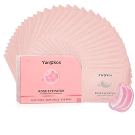 32 pares de parches rosados para debajo de los ojos, mascarilla hidratante refrescante de color rosa para ojos hinchados y ojeras, almohadilla de...  