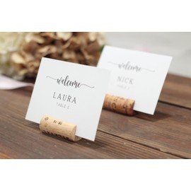 Wine Cork Place Card Holders, Stamped Corks for Weddings, Set of 10, Event Place Card Holders, Guest Name Place Card Holders