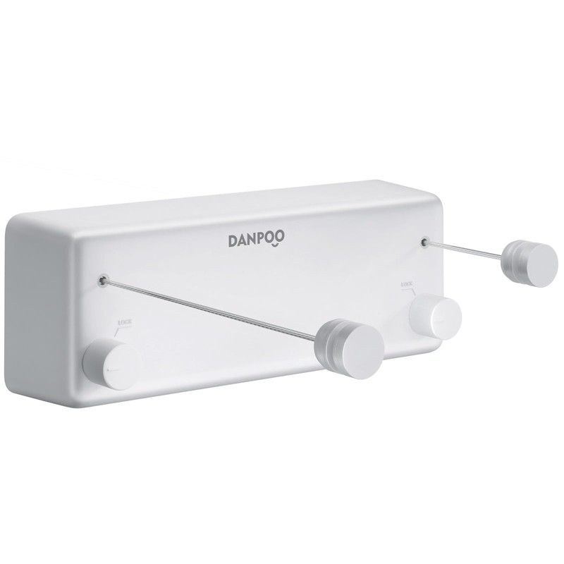 Danpoo Retractable Clothesline, 2x13.8ft Stainless Steel Clothes Line for Indoors/Outdoors,