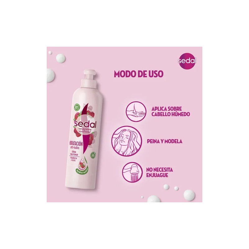 Crema Para Peinar Sedal Recarga Natural Anti Nudos, De 300ml
