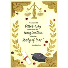 Designer Greetings No Better Way to Exercise the Imagination: 3D Scales of Justice and Diploma Hand Decorated Graduation Congratulations Card for Law Degree