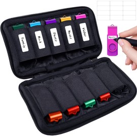 WesData Flash Drive Case, USB Drive Holder, Storage Bag for Thumb Drive, Light Weight and Easy to Put into Handbag, Protect and Store Small Items, 10 Slots Electronic Accessories Organizer