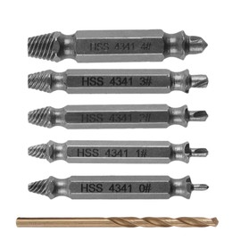 6PCS Damaged Screw Extractor Set, HSS 4341, Double Ended Drill Bits for Broken Stripped Screws, Rusted Bolt Remover, Screw Removal Tool Kit with Case for DIY and Professional Use