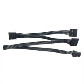 JINTAI Alimentación DC Power Cable para Seasonic 6Pin to 3 SATA 15Pin Power Supply Cable Wire Line