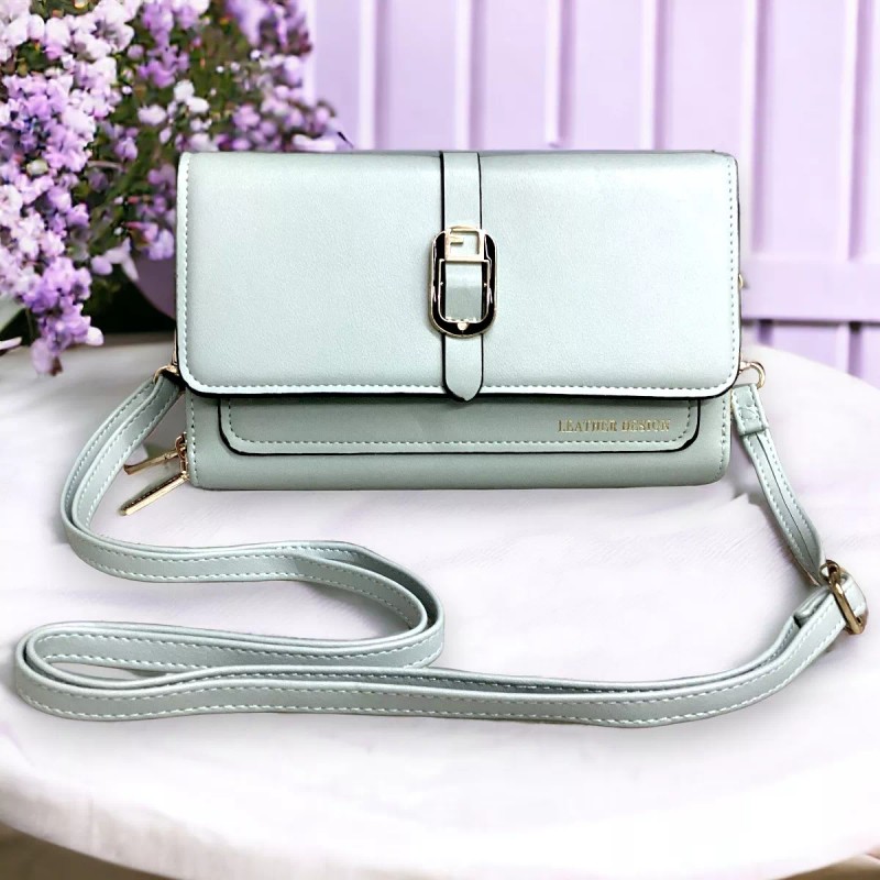 A4F-SOLUTIONS Cartera Dama Porta Celular Bolsa Ajustable 2 Cierres