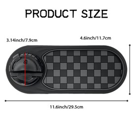 JYIS Multifunctional Car Anti-Slip Mat, 360° Rotating Car Anti Slip Mat Phone Holder with Temporary Parking Number, Anti Slip Mat for Car Dashboard for Storage Phones Sunglasses Keys Gadgets（Black）