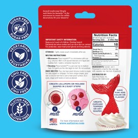 Satin Ice Isomelts, Red, 7 Ounce Pouch - Melt and Mold Isomalt Nibs