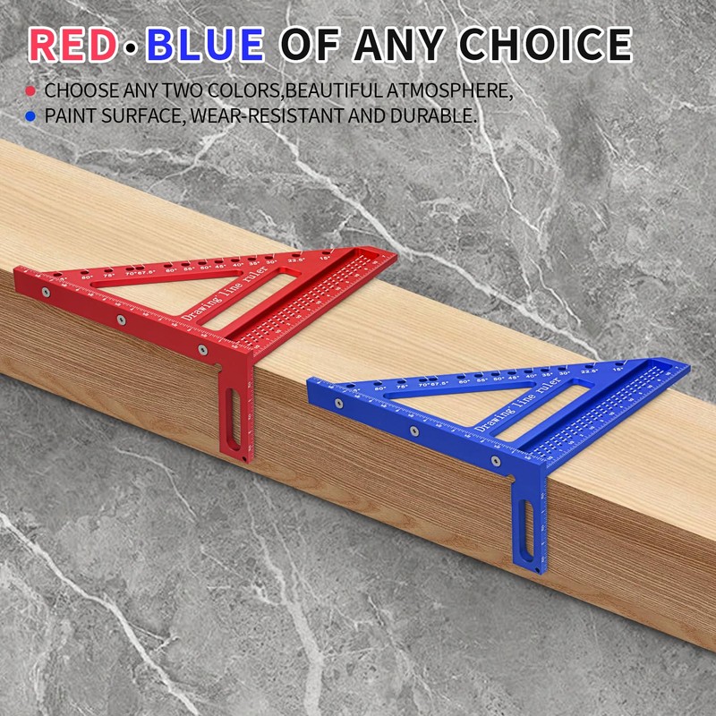 Large Carpenter Square 8.42" x7.67 Precision Woodworking Tools 15-90 Degree