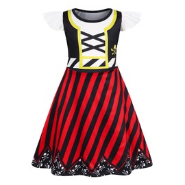 Jurebecia Little Girls Nightdress Nightgowns Flutter Sleeves Night Gown Sleepwear Pajamas Nightie Dress for Kids Size 9-10 Red Black