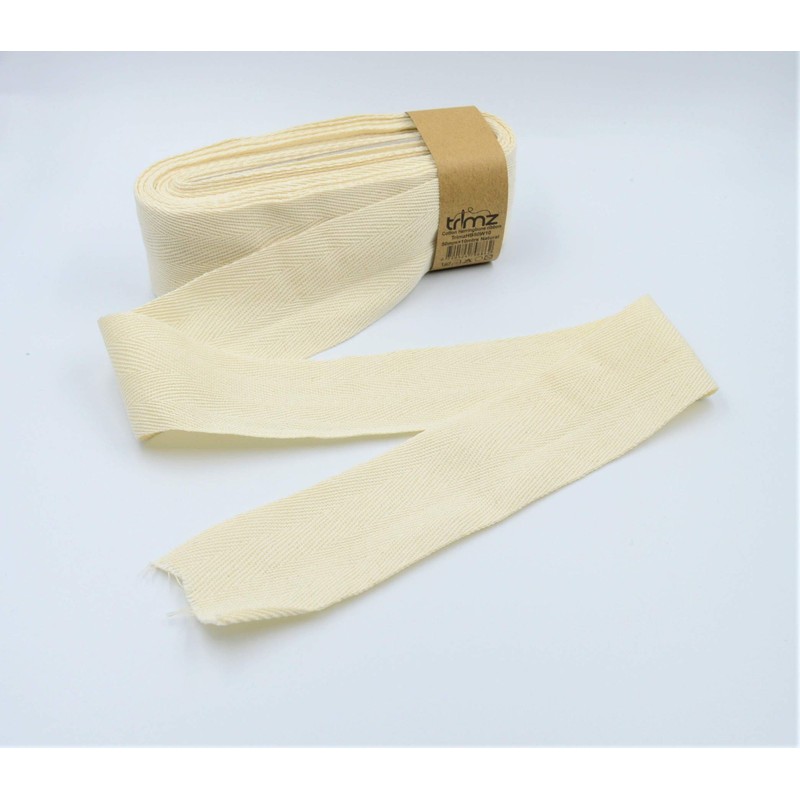 Trimz 100% Cotton Herringbone Tape 50mm x 10m