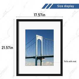 Wiscet 16x20 Poster Frame Set of 4, Display Picture 11x14 with Mat or 16 x 20 without Mat, Horizontal or Vertical Wall Mounting, Black