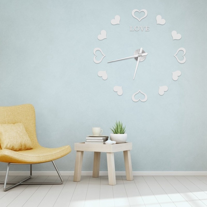 Innovative DIY Wall Clock Acrylic Mirror Surface Wall Sticker Clock