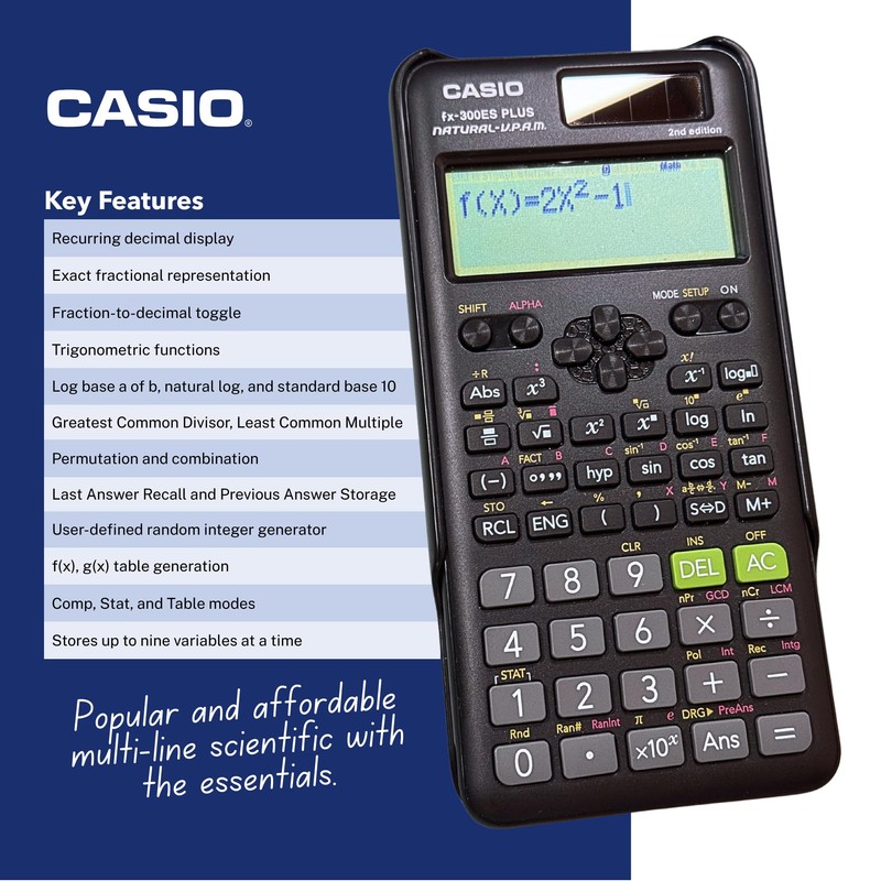 Casio fx-300ES Plus 2nd Edition – Standard Scientific Calculator |