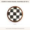 MacKenzie-Childs Courtly Check Round Enamel Coasters, Table Coasters for Drinks,