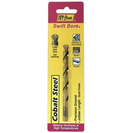 IVY Classic 04123 Cobalt Steel Drill Bit, 135-Degree Split Point, 1/Card, 23/64 x 4-7/8"