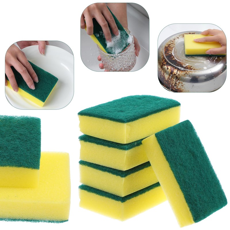 50 Pack Individually Wrapped Sponges, Kitchen Dishwashing Sponge Bulk, Non