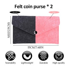 SGERUFZ 2 Pcs Leather Money Envelopes, Banknote Storage, Reusable Wallet, Budget Envelope, Purse for Travel Men Boys (Black, 2 Colours), multicoloured
