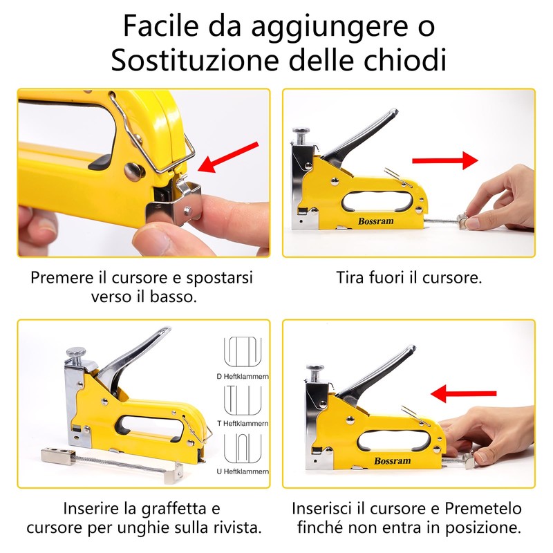 Tutee Stapler for Wood, 3-in-1 Box with 300 Nails, Suitable