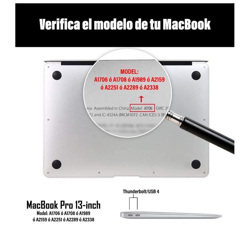 TECHNA Carcasa Case Funda Protector para MacBook Pro 13 TouchBar