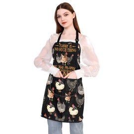 BDPWSS Chicken Apron Chicken Lovers Gifts Chicken Hen Farmer Gift There Is No Such Thing As Too Many Chickens Kitchen Apron (Much chicken apbl)