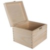 WooDeeDoo Square Wooden Box with Hinged Lid and Clasp –