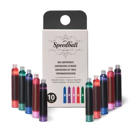 Speedball Fountain Pen Ink Cartridges for Calligraphy, Assorted Colors, Pack of 10 (2906)