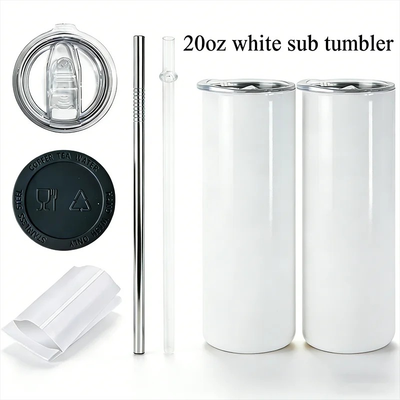 Tumbler 20oz for Sublimation with Straw and Box Sublimation Blanks