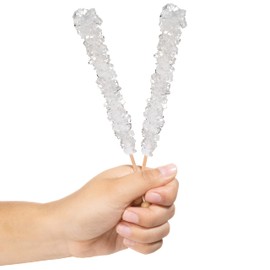 White Rock Candy Sugar Sticks - Original Sugar Flavored - 36 Individually Wrapped Candy