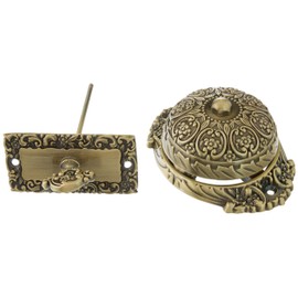idh by St. Simons 18055-005 Ornate Premium Quality Solid Twist Bell with Key Plate, Antique Brass